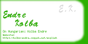 endre kolba business card